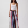 100% Cotton Stripe Easy Maxi Sweater Skirt