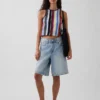 100% Cotton Stripe Halter Sweater Tank