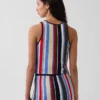 100% Cotton Stripe Halter Sweater Tank