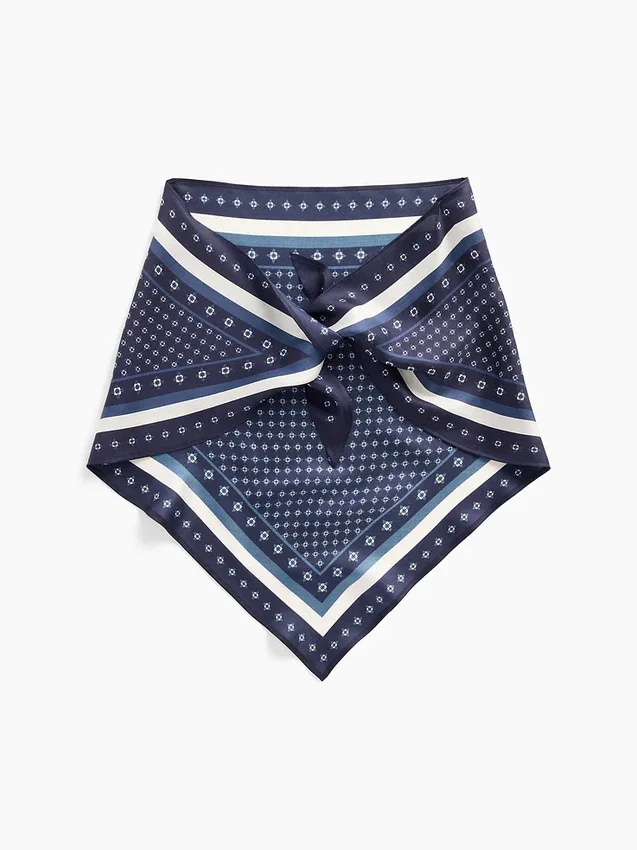 100% Silk Oversized Triangle Bandana Scarf