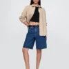 11" Mid Rise Longline Denim Shorts
