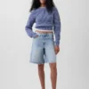 11" Mid Rise Longline Denim Shorts