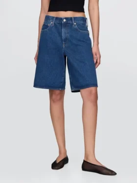 11″ Mid Rise Longline Denim Shorts