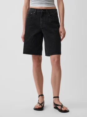 11″ Mid Rise Longline Denim Shorts