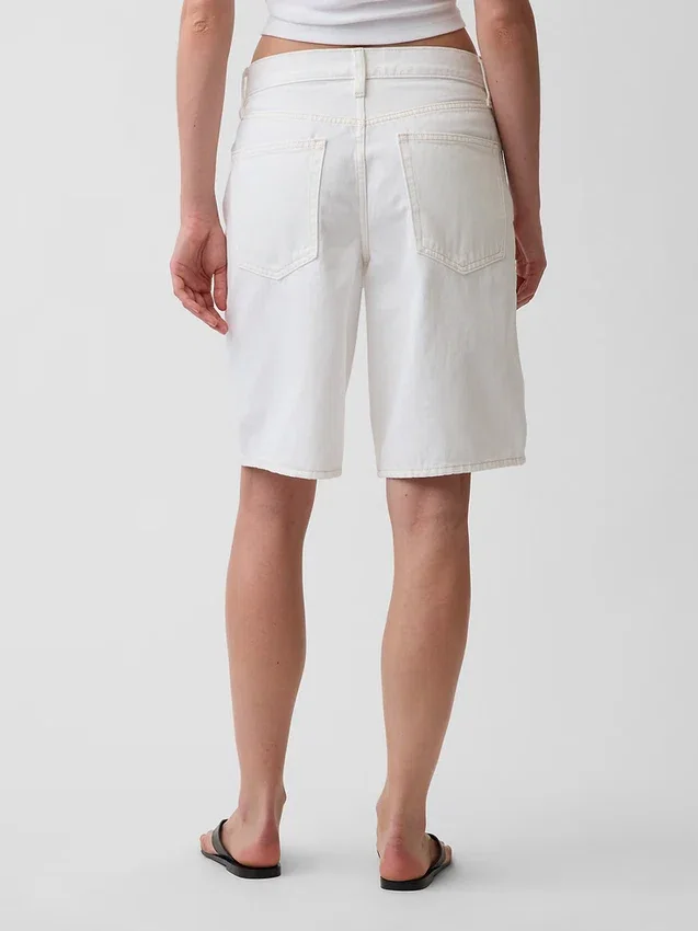 11" Mid Rise Longline Denim Shorts