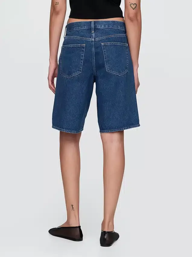 11" Mid Rise Longline Denim Shorts