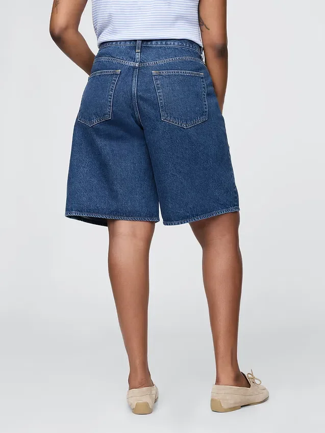11" Mid Rise Longline Denim Shorts