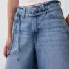 11" Mid Rise Micro Belt Longline Denim Shorts