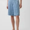 11" Mid Rise Ultrasoft Easy Stripe Longline Denim Shorts