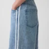 11" Mid Rise Ultrasoft Easy Stripe Longline Denim Shorts