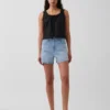 3.5" High Rise Relaxed Straight Denim Shorts