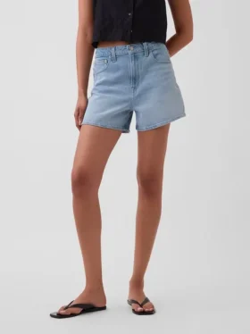 3.5″ High Rise Relaxed Straight Denim Shorts