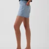 3.5" High Rise Relaxed Straight Denim Shorts