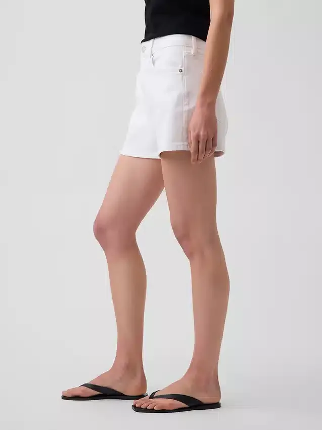3.5" High Rise Relaxed Straight Denim Shorts