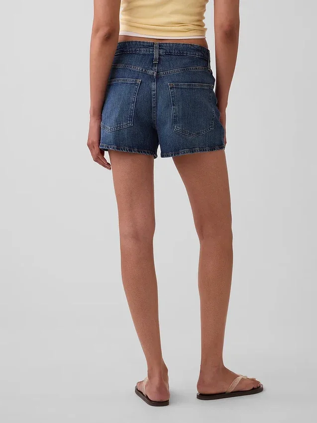 3.5" High Rise Relaxed Straight Denim Shorts