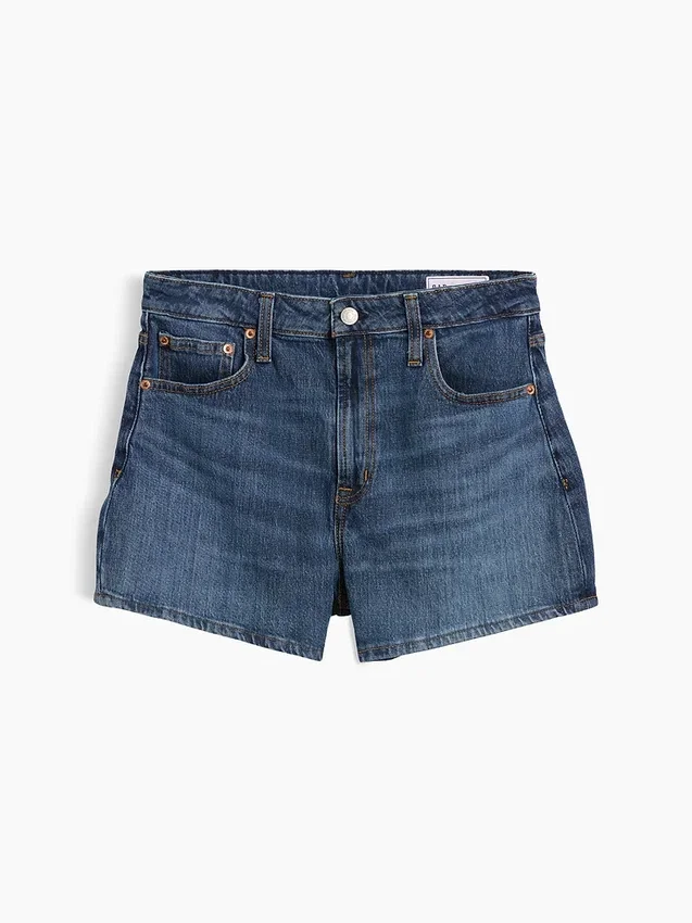 3.5" High Rise Relaxed Straight Denim Shorts
