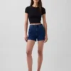3.5" High Rise Sailor Relaxed Straight Denim Shorts