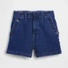 3.5" High Rise Sailor Relaxed Straight Denim Shorts