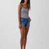 3" Low Rise Lace-Up Denim Shorts