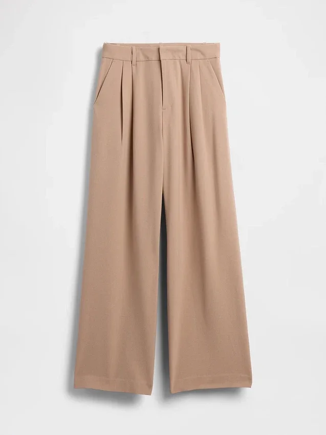 365 High Rise Brushed Twill Pleated Trousers