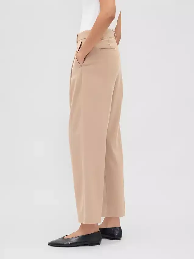 365 High Rise Brushed Twill Taper Ankle Trousers