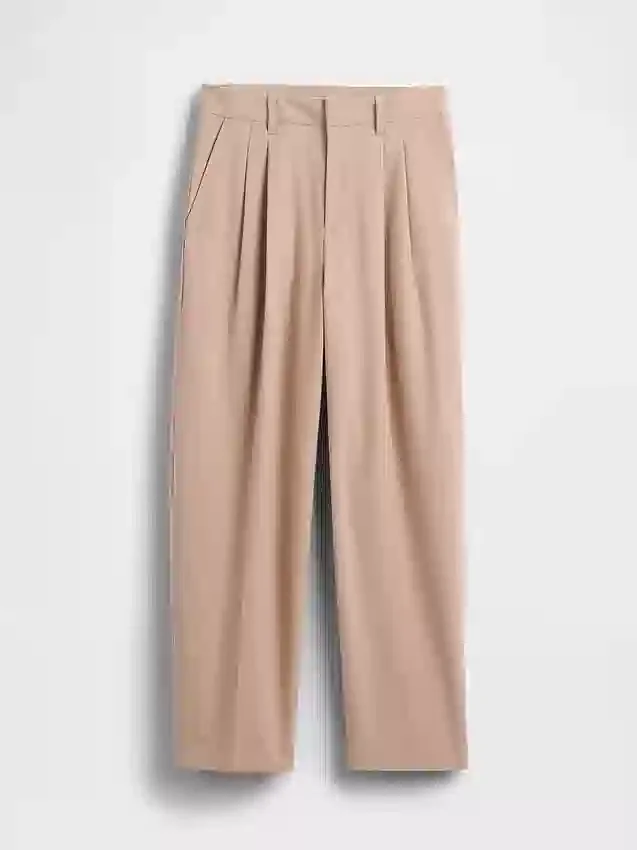 365 High Rise Brushed Twill Taper Ankle Trousers