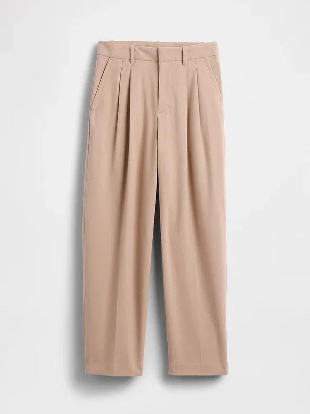 365 High Rise Brushed Twill Taper Ankle Trousers