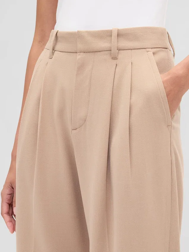 365 High Rise Brushed Twill Taper Ankle Trousers