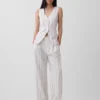 365 High Rise Linen-Blend Trousers