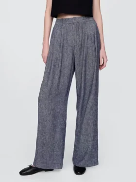 365 High Rise Linen-Blend Trousers