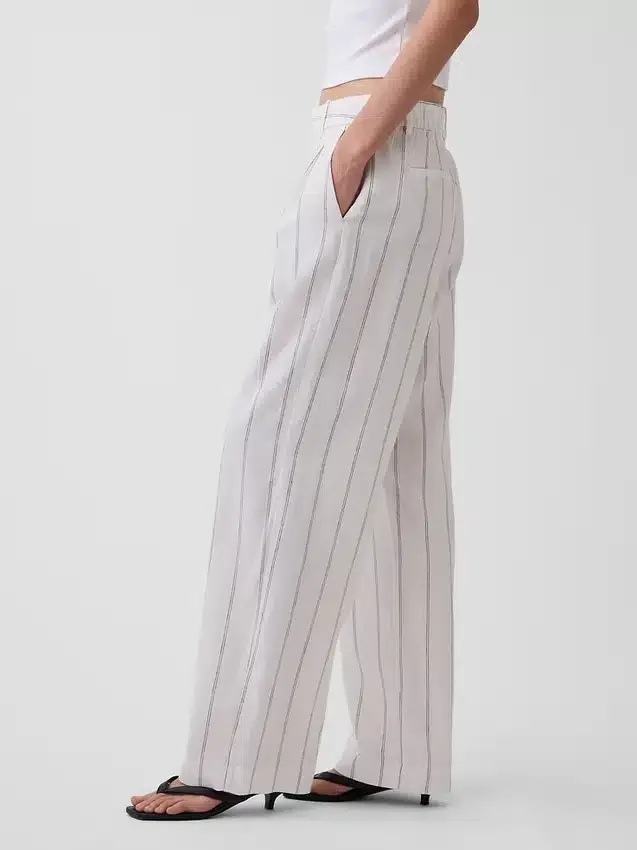 365 High Rise Linen-Blend Trousers