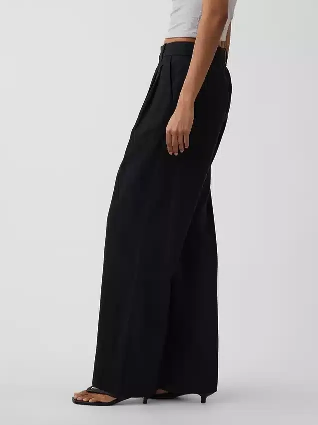 365 High Rise Linen-Blend Trousers