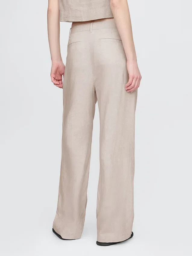 365 High Rise Linen-Blend Trousers