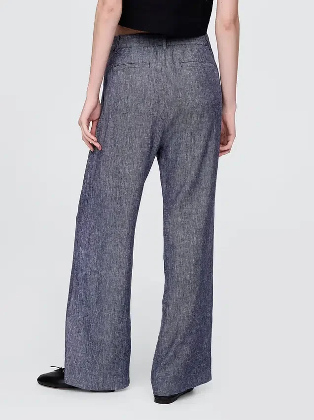 365 High Rise Linen-Blend Trousers