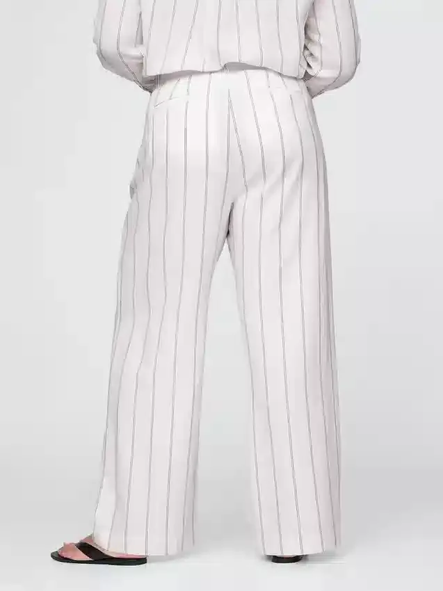 365 High Rise Linen-Blend Trousers