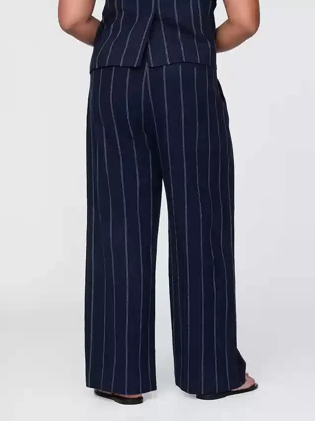 365 High Rise Linen-Blend Trousers