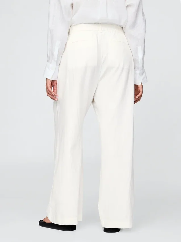 365 High Rise Linen-Blend Trousers