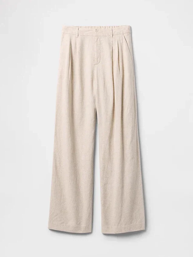 365 High Rise Linen-Blend Trousers