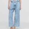365 High Rise Ultrasoft Denim Pleated Ankle Trousers
