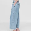 365 High Rise Ultrasoft Denim Pleated Ankle Trousers