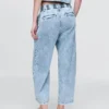 365 High Rise Ultrasoft Denim Pleated Ankle Trousers