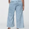365 High Rise Ultrasoft Denim Pleated Ankle Trousers