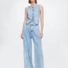 365 High Rise Ultrasoft Pleated Denim Trousers