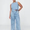 365 High Rise Ultrasoft Pleated Denim Trousers