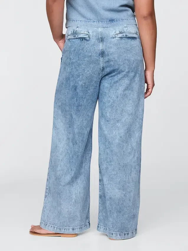 365 High Rise Ultrasoft Pleated Denim Trousers