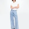 365 High Rise Ultrasoft Pleated Denim Trousers