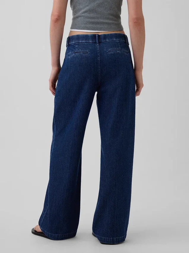 365 Low Rise Denim Pleated Trousers