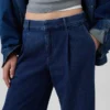 365 Low Rise Denim Pleated Trousers