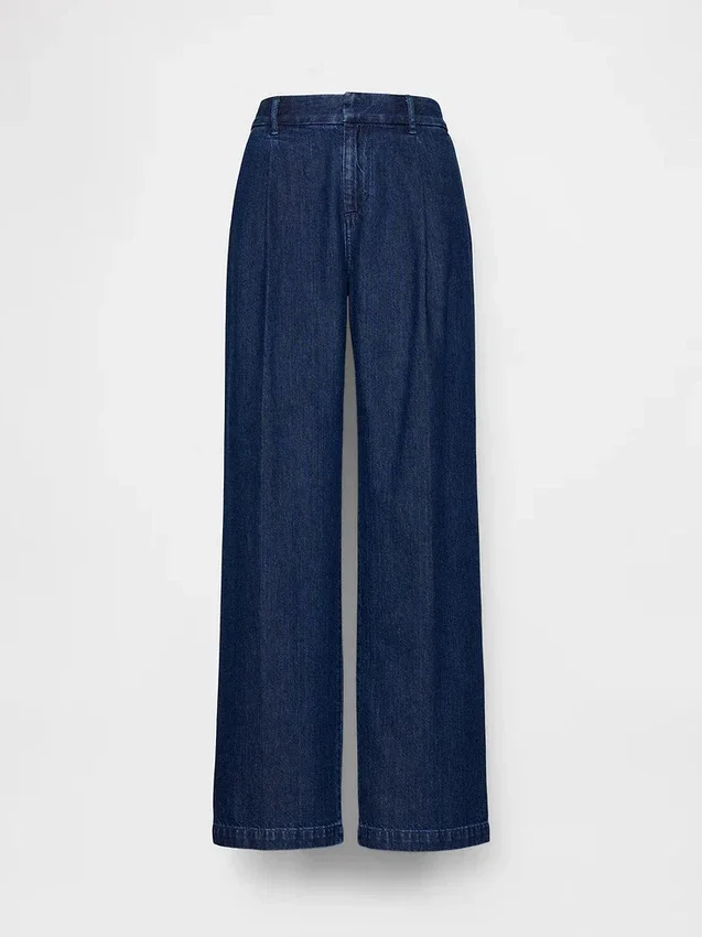 365 Low Rise Denim Pleated Trousers