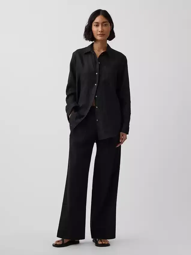 365 Low Rise Linen-Blend Trousers